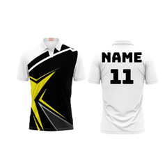 Next Print Customized Polo Neck White Jersey NPTS88