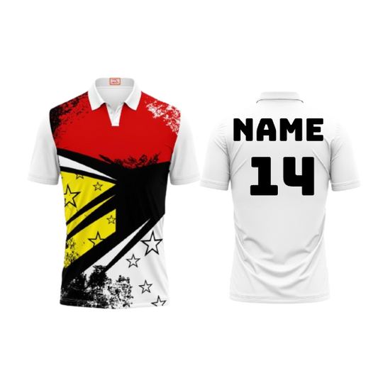 Next Print Customized Polo Neck White Jersey NPTS86