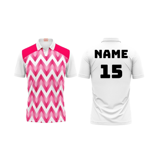 Next Print Customized Polo Neck White Jersey NPTS84