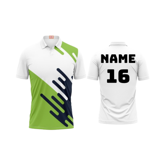 Next Print Customized Polo Neck White Jersey NPTS83