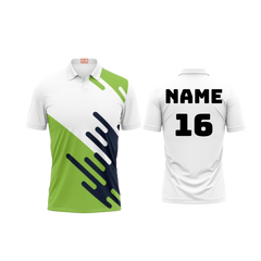 Next Print Customized Polo Neck White Jersey NPTS83