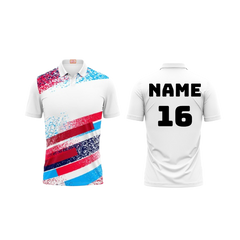 Next Print Customized Polo Neck White Jersey NPTS82