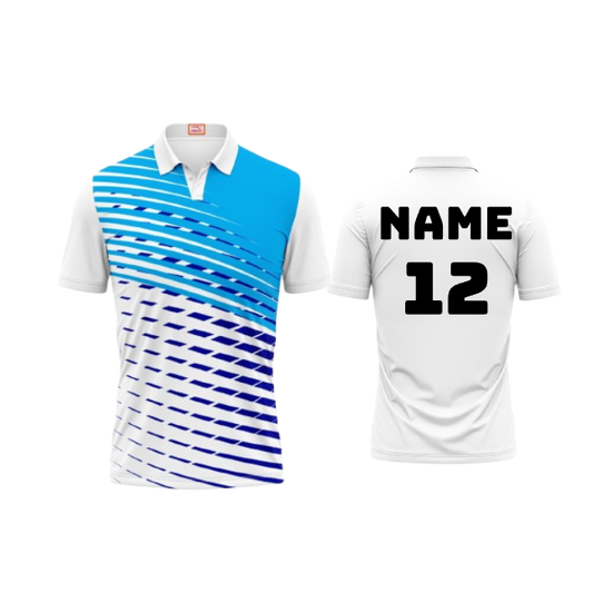 Next Print Customized Polo Neck White Jersey NPTS80