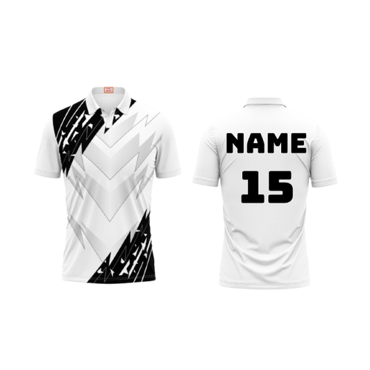 Next Print Customized Polo Neck White Jersey NPTS78