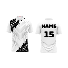 Next Print Customized Cricket Polo Neck White Jersey NPTS78