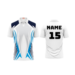 Next Print Customized Polo Neck White Jersey NPTS77