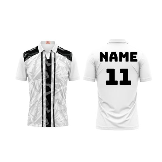 Next Print Customized Polo Neck White Jersey NPTS75