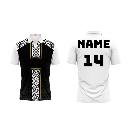 Next Print Customized Polo Neck White Jersey NPTS74