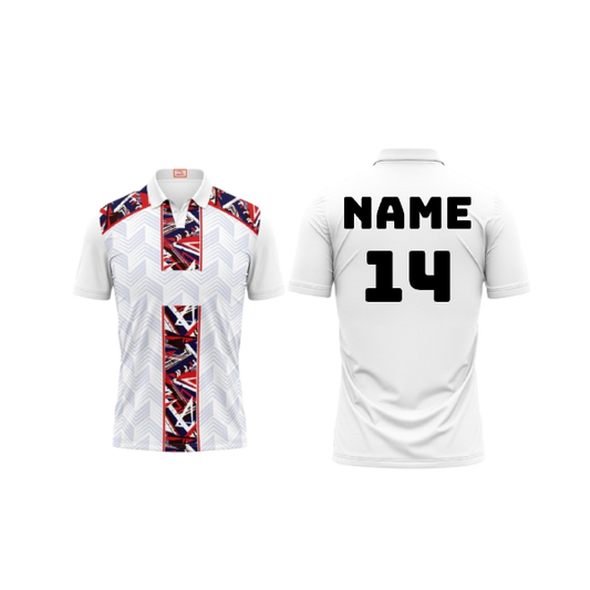 Next Print Customized Polo Neck White Jersey NPTS71