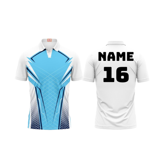Next Print Customized Polo Neck White Jersey NPTS69