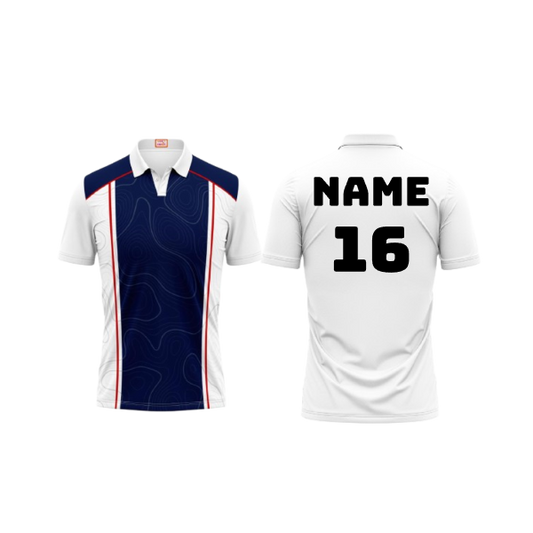 Next Print Customized Polo Neck White Jersey NPTS68