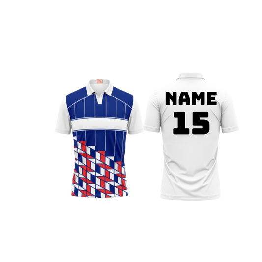 Next Print Customized Polo Neck White Jersey NPTS67