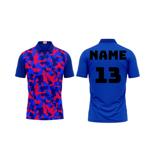 Next Print Customized Polo Neck Royal Blue Jersey NPTS09