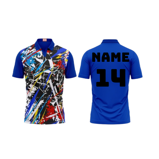 Next Print Customized Polo Neck Royal Blue Jersey NPTS08