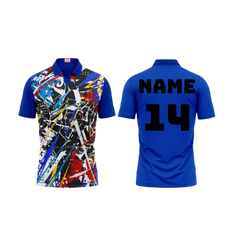 Next Print Customized Polo Neck Royal Blue Jersey NPTS08