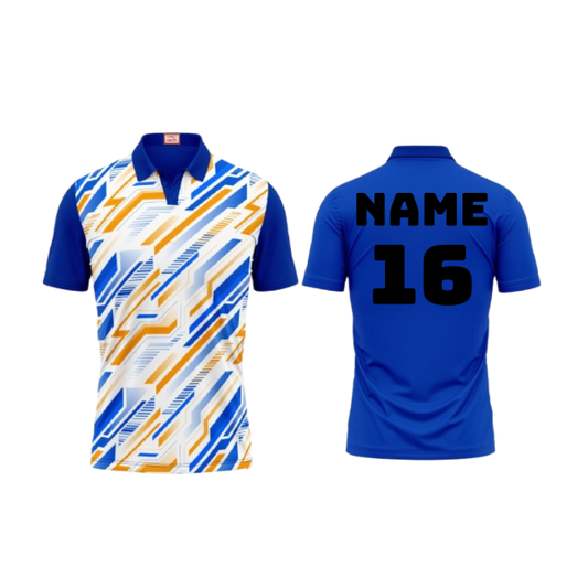 Next Print Customized Polo Neck Royal Blue Jersey NPTS07