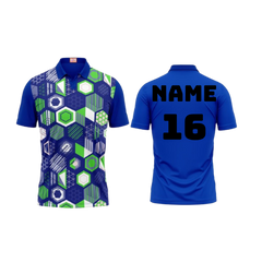 Next Print Customized Polo Neck Royal Blue Jersey NPTS06