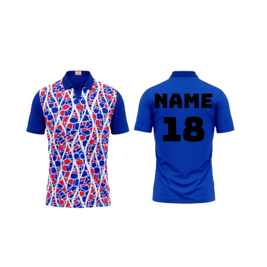 Next Print Customized Polo Neck Royal Blue Jersey NPTS04