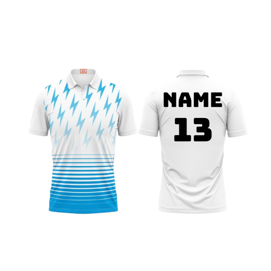 Next Print Customized Polo Neck White Jersey NPTS101