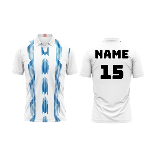 Next Print Customized Polo Neck White Jersey NPTS98