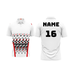Next Print Customized Polo Neck White Jersey NPTS42