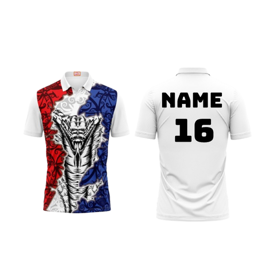 Next Print Customized Polo Neck White Jersey NPTS39
