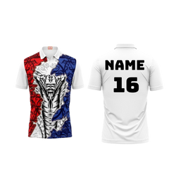 Next Print Customized Polo Neck White Jersey NPTS39