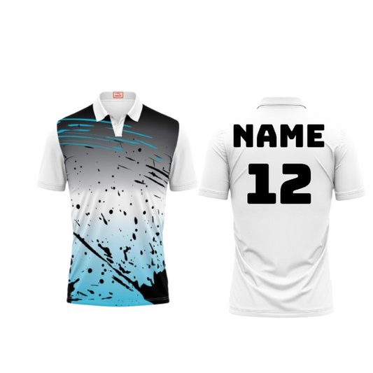 Next Print Customized Polo Neck White Jersey NPTS38