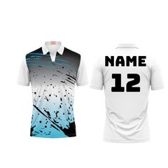 Next Print Customized Polo Neck White Jersey NPTS38