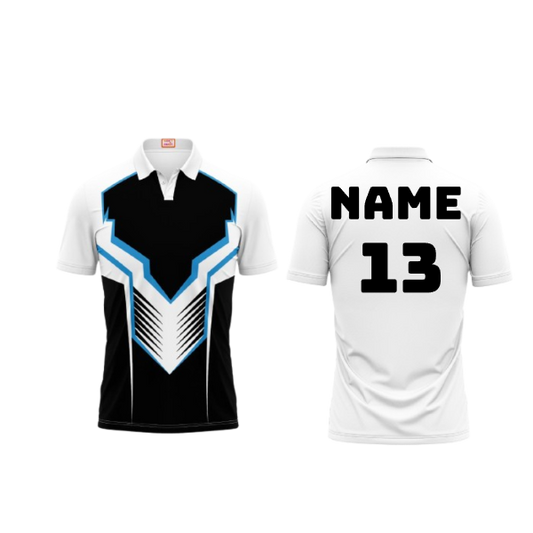 Next Print Customized Polo Neck White Jersey NPTS37