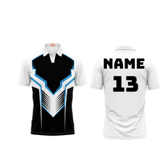 Next Print Customized Polo Neck White Jersey NPTS37