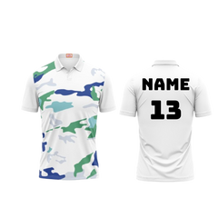Next Print Customized Polo Neck White Jersey NPTS36