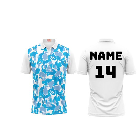 Next Print Customized Polo Neck White Jersey NPTS35