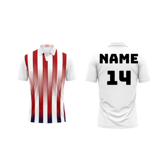 Next Print Customized Polo Neck White Jersey NPTS33