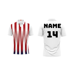 Next Print Customized Polo Neck White Jersey NPTS33