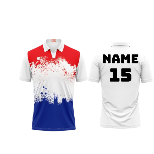Next Print Customized Polo Neck White Jersey NPTS31