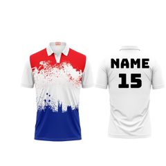 Next Print Customized Polo Neck White Jersey NPTS31