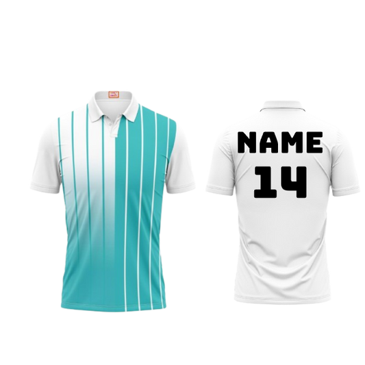 Next Print Customized Polo Neck White Jersey NPTS30