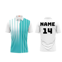 Next Print Customized Polo Neck White Jersey NPTS30