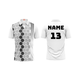 Next Print Customized Polo Neck White Jersey NPTS27