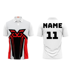 Next Print Customized Polo Neck White Jersey NPTS26