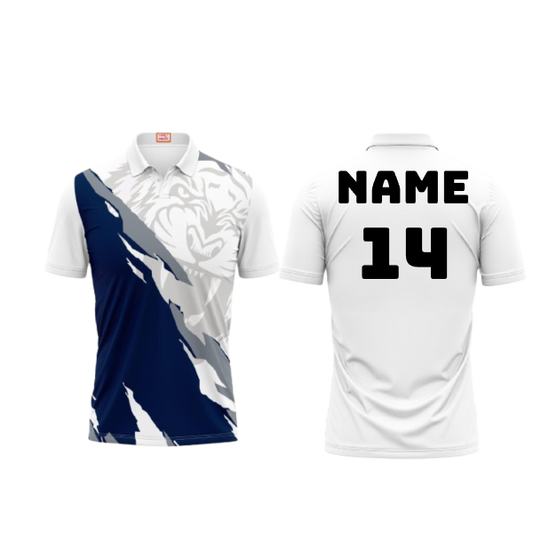 Next Print Customized Polo Neck White Jersey NP5000064