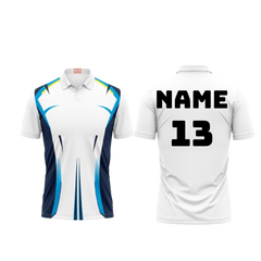 Next Print Customized Polo Neck White Jersey NPTS23