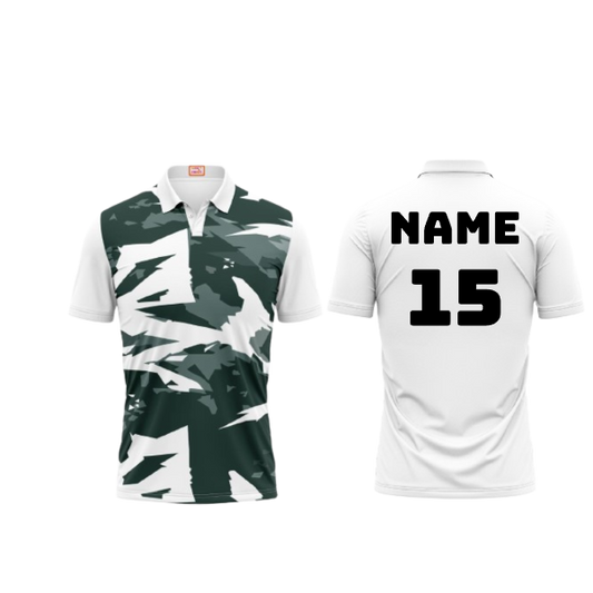 Next Print Customized Polo Neck White Jersey NPTS22