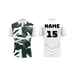Next Print Customized Polo Neck White Jersey NPTS22