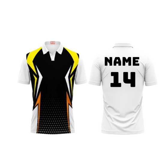 Next Print Customized Polo Neck White Jersey NPTS21