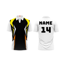 Next Print Customized Polo Neck White Jersey NPTS21