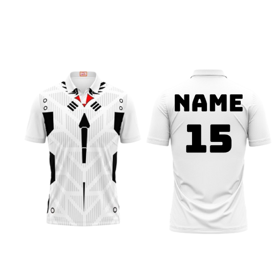 Next Print Customized Polo Neck White Jersey NPTS18