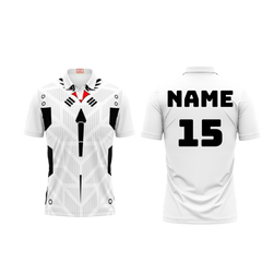 Next Print Customized Polo Neck White Jersey NPTS18