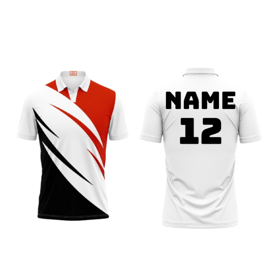 Next Print Customized Polo Neck White Jersey NPTS16